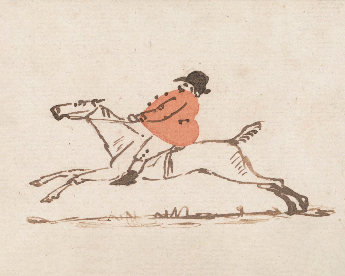 Horse Print Man Riding Horse Wall Art Vintage Print Equestrian Print Vintage Animal Art Horse Line Art Antique Horse Print - Image 3
