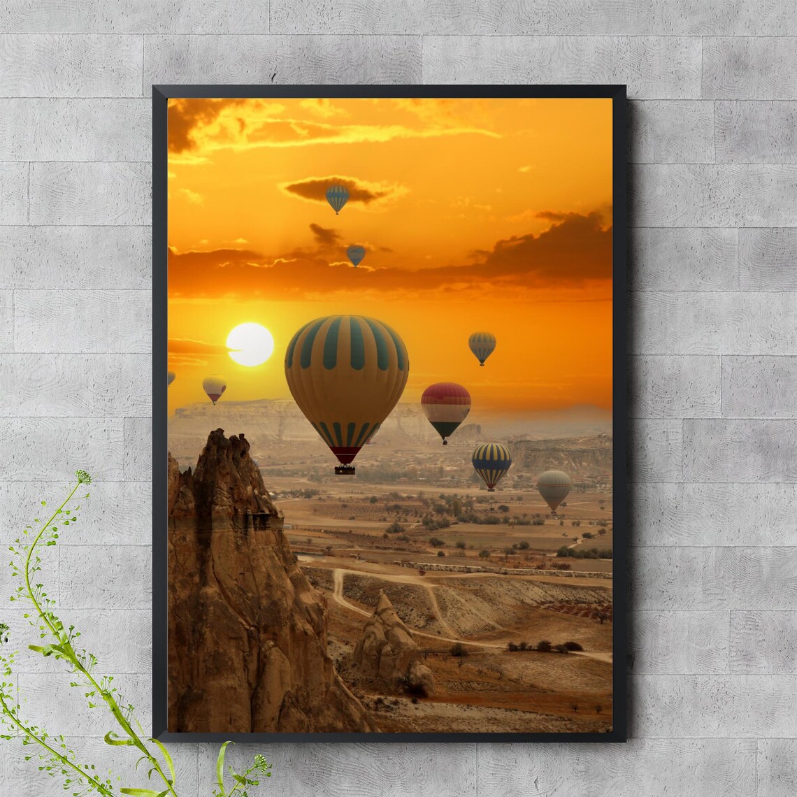 Cappadocia Hot Air Balloons Sunrise Turkey Fairy Chimneys Travel Poster