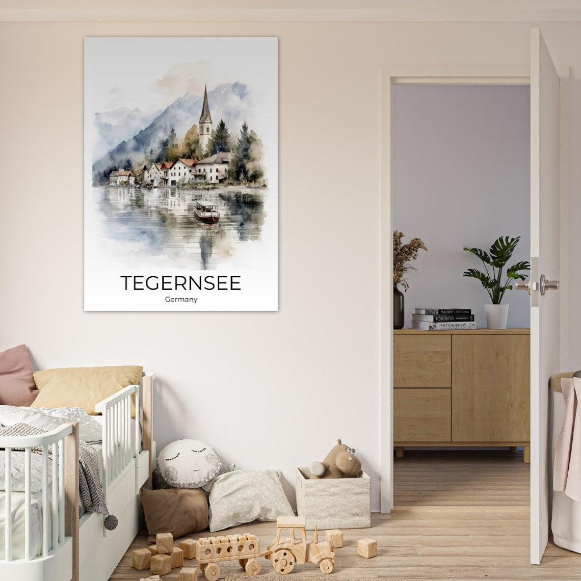 Tegernsee Germany Watercolor Lake Village Alps Travel Poster - Image 4