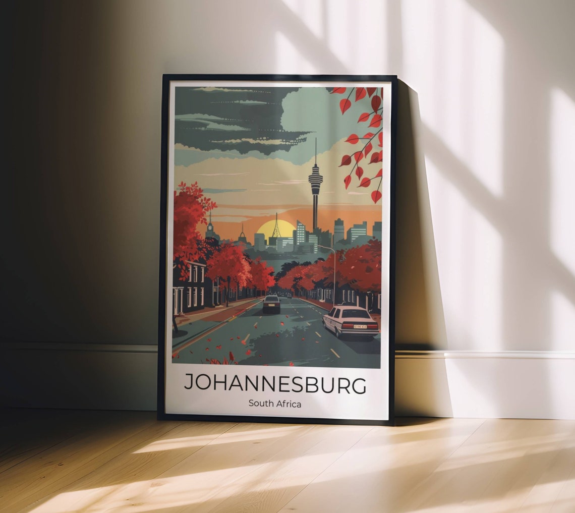 Johannesburg Travel Poster Wall Art South Africa Travel Print Johannesburg Johannesburg Memory - Image 4
