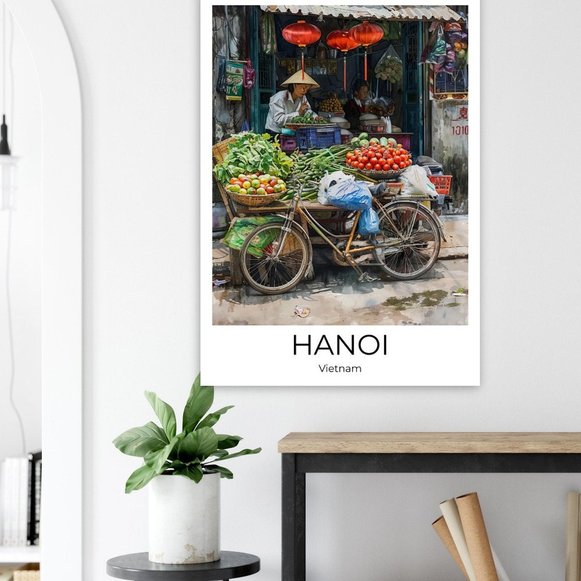 Hanoi Old Quarter Travel Poster Of Hanoi Wall Art Hanoi Travel Vietnam Hanoi Streetlife Hanoi Wall Decoration - Image 3