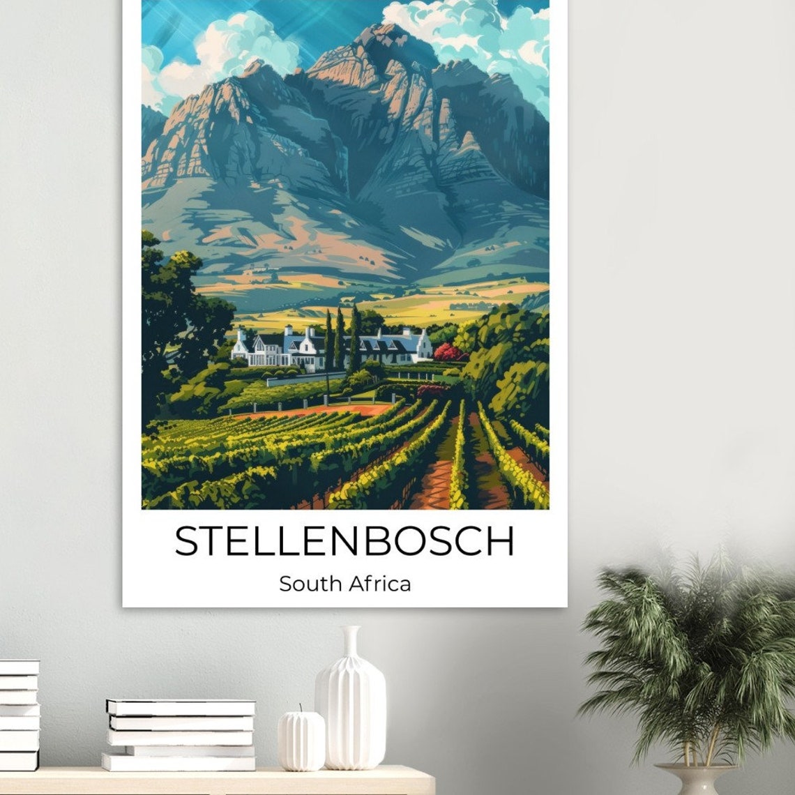Stellenbosch Travel Poster Stellenbosch Travel Print Stellenbosch Watercolor Poster Wall Art South Africa South Africa Print - Image 4