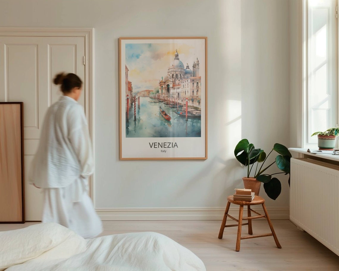 Venice Canale Grande Travel Poster Watercolor Travel Poster Venice City Print Venice Gift Italy Travel Print - Image 4