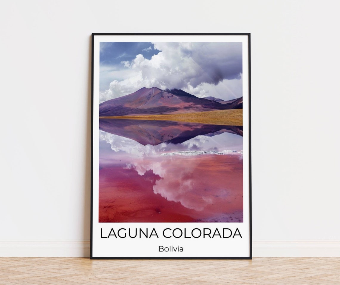 Laguna Colorada Bolivia Travel Poster Bolivia Travel Print Bolivia Poster Wall Art Bolivia Bolivia Print Travel Souvenir