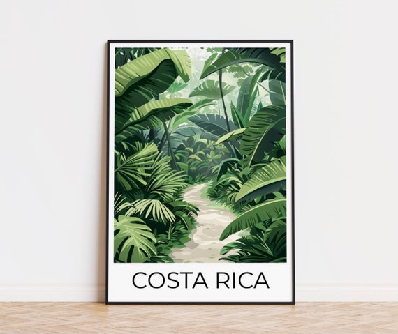 Costa Rica Travel Poster Travelprint Costa Rica Costa Rica Monteverde Cloud Forest Costa Rica Gift Costa Rica Travel Print Costa Rica