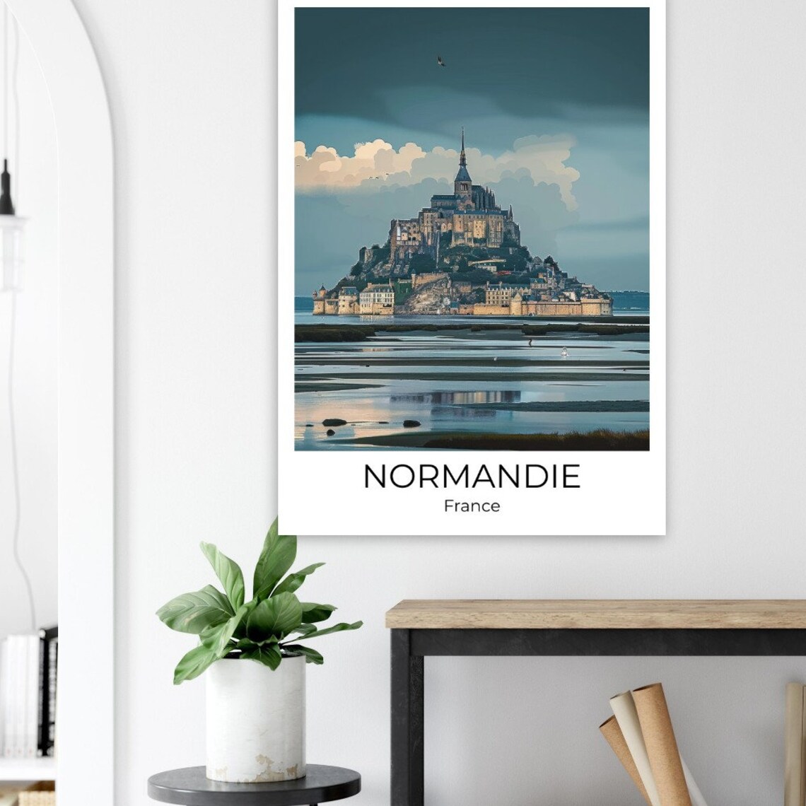 Mont Saint Michel Normandy France Tidal Abbey Evening Travel Poster - Image 2