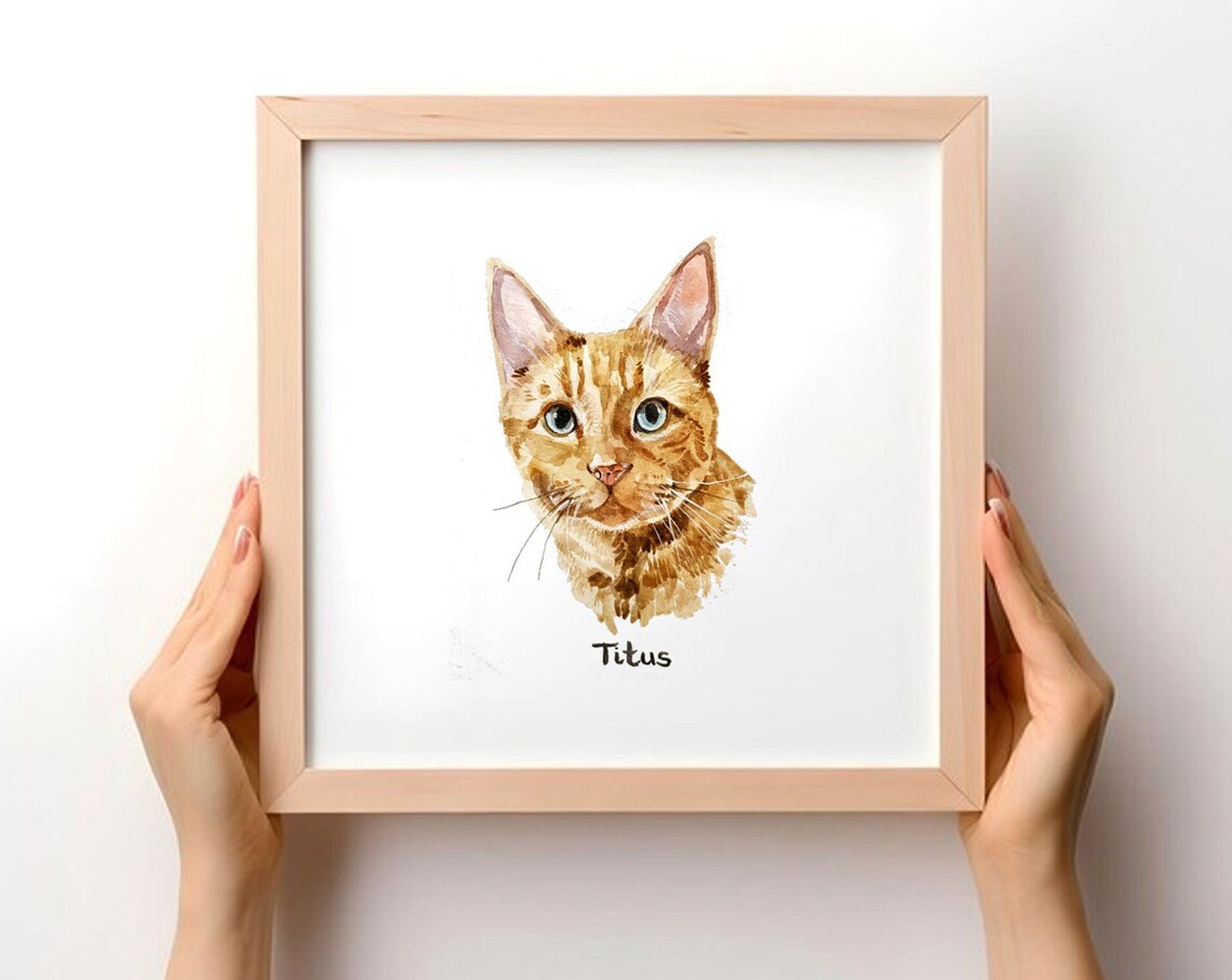 Custom Cat Portrait - Watercolor Pet Art - Image 5