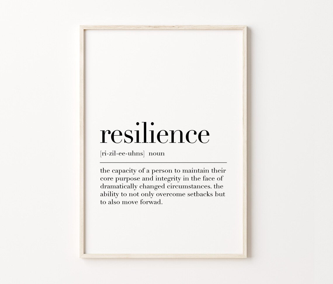 Resilience Resilience Poster Resilience Definition Print Resilience Wall Art Home Office Wall Art Office Art Print - Image 3
