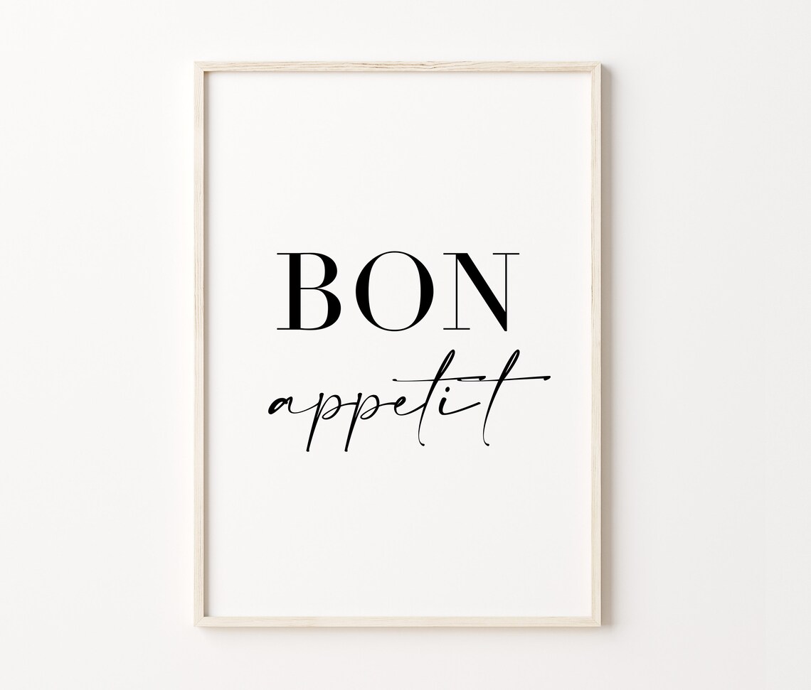 Bon Appetit Definition Bon Appetit Print Bon Appetit Poster Bon Appetit Quote Print Wall Art Motivational Gift - Image 3