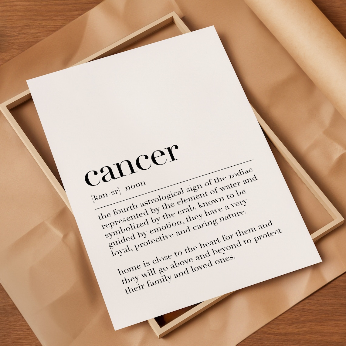 Cancer Zodiac Sign Definition Dictionary Style Astrology Poster - Image 2