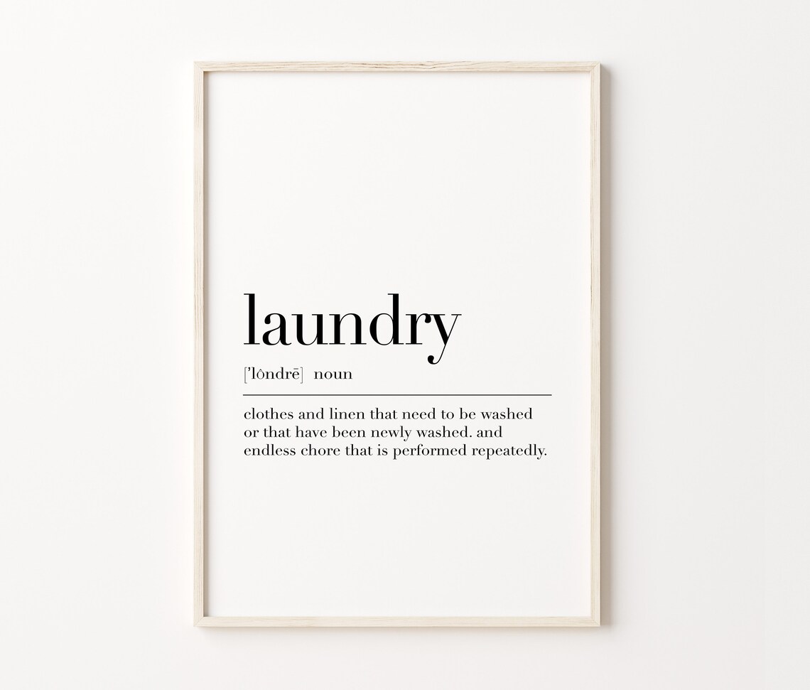 Laundry Laundry Print Laundry Poster Laundry Definition Laundry Sign Laundry Wall Art Decor Laundry Definition Print - Image 3