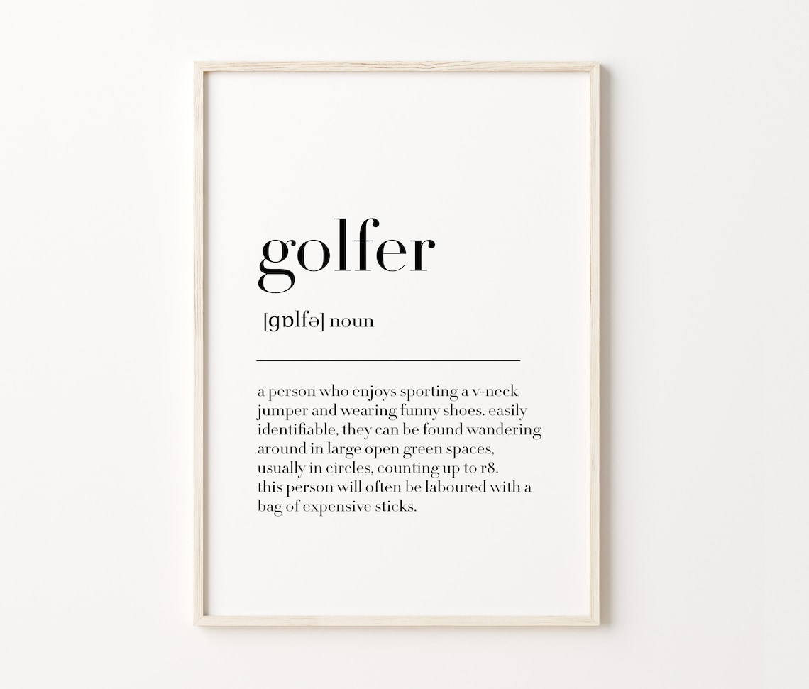 Golfer Definition Print Funny Sports Noun Meaning Gift Poster - Image 4