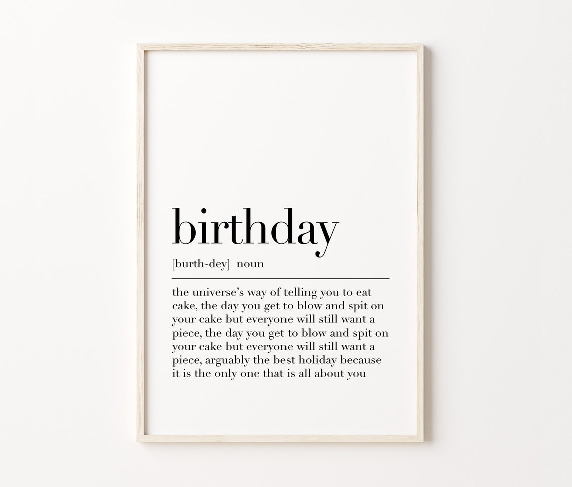 Birthday Funny Definition Minimalist Cake Celebration Wall Poster - Image 4