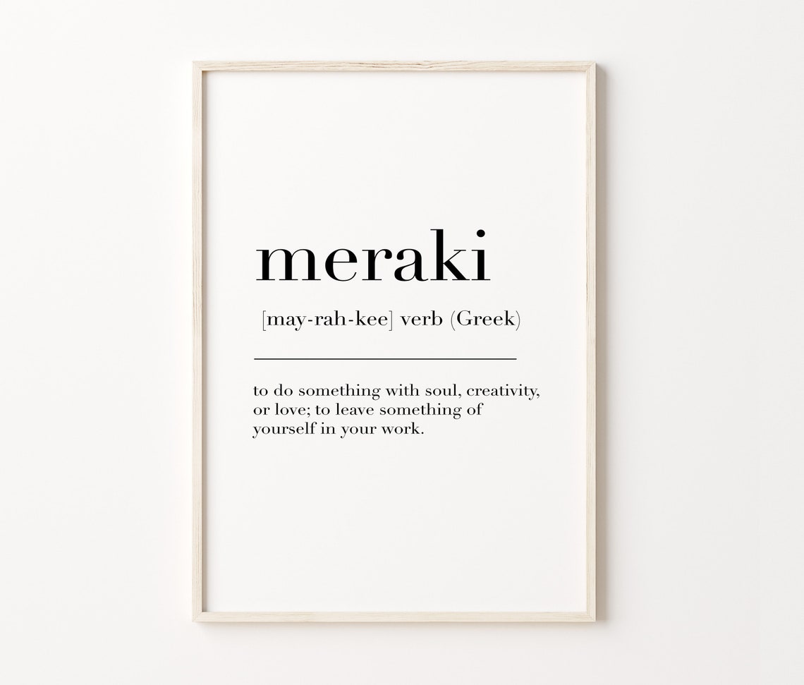 Meraki Greek Definition Dictionary Style Inspirational Print - Image 3