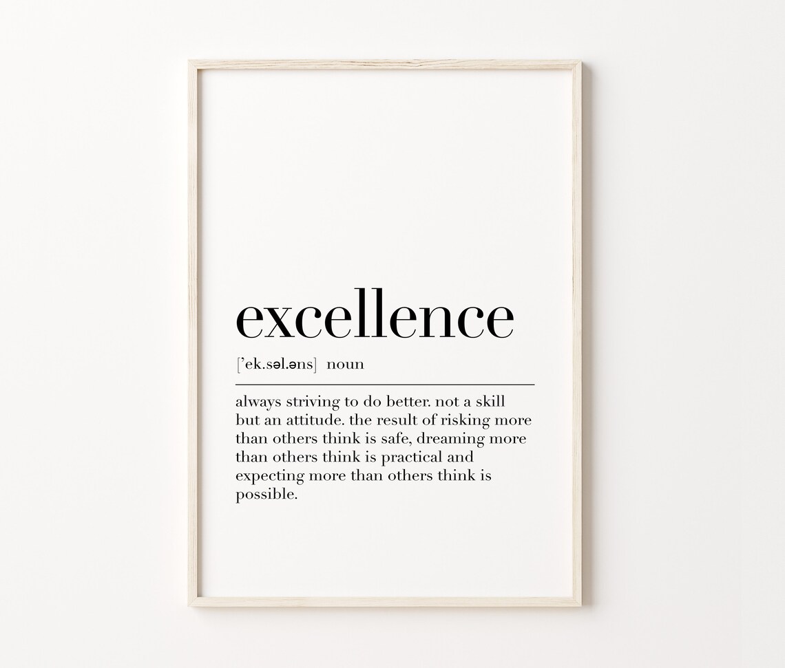 Excellence Definition Quote Poster, Office Wall Decor - Image 3