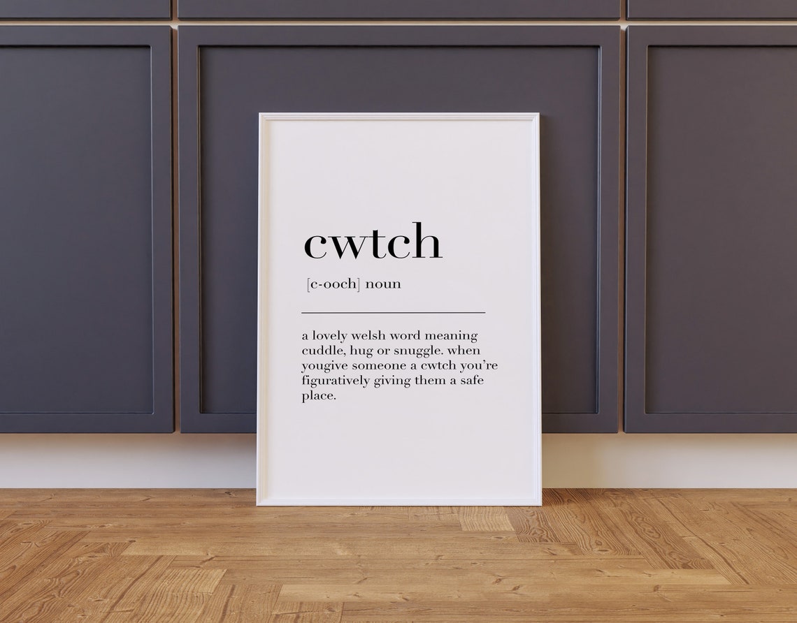 Cwtch Welsh Definition Minimalist Dictionary Cuddle Quote Poster - Image 2