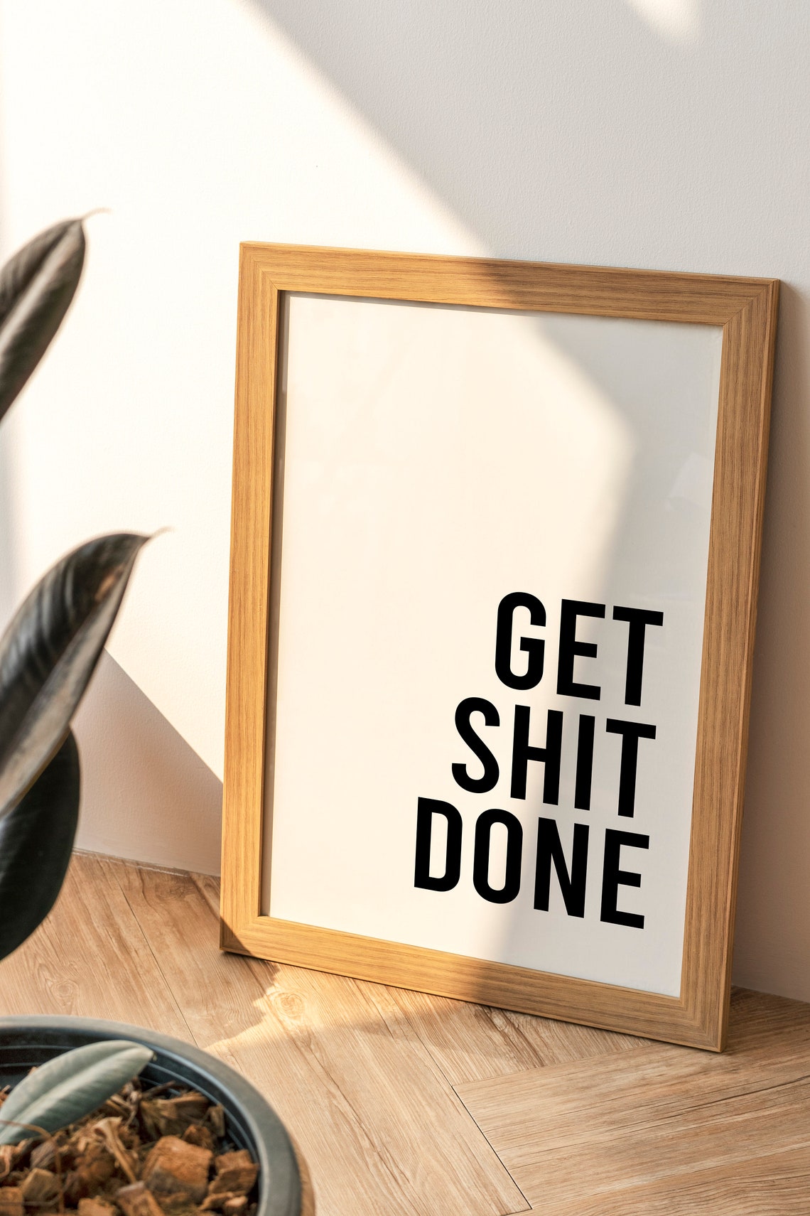 Get Shit Done Bold Motivational Office Typography Quote Poster - Image 2