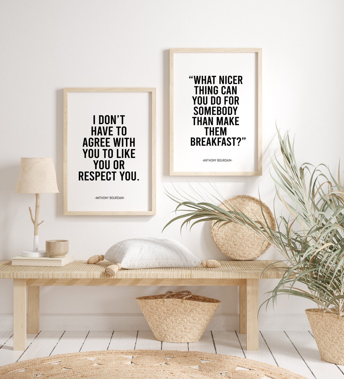 Anthony Bourdain Quotes Set Kitchen Respect Breakfast Poster