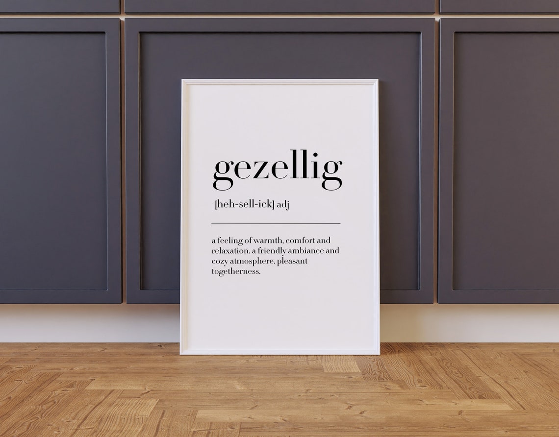Gezellig Definition Dutch Cozy Dictionary Style Wall Art Print - Image 2