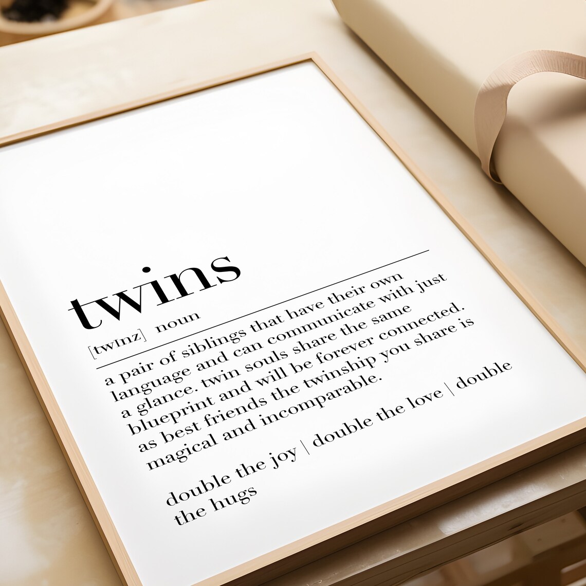 Twins Poster Gift For Twins Twins Definition Poster Twins Gift Twins Quote Twins Sign Twins Wall Art Dictionary Poster - Image 2