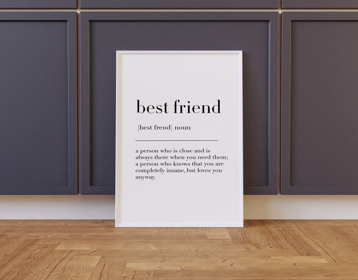 Best Friend Dictionary Definition Funny Friendship Quote Gift Poster - Image 2