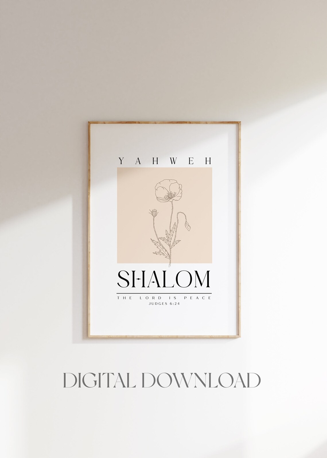 Yahweh Shalom The Lord Is Peace Judges 6 24 Boho Line Art Poster - Image 2