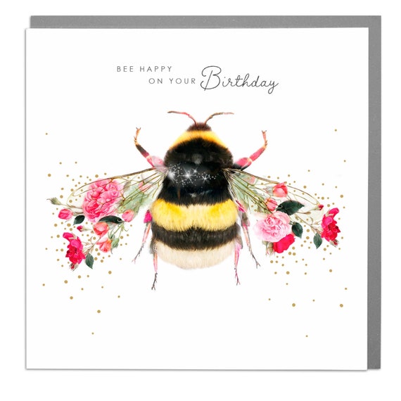 Happy Birthday Bumble Bee Greeting Card