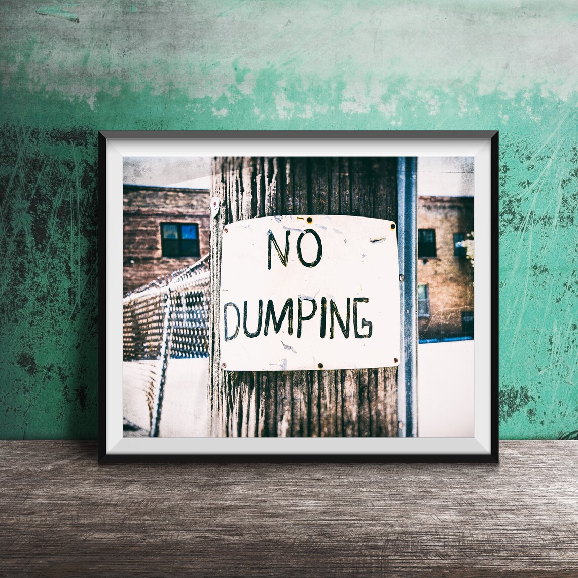 No Dumping Bathroom Sign, Funny Toilet Art Print