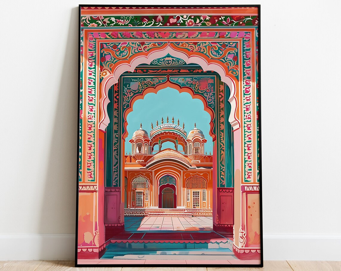 Jaipur Indian Palace Watercolor Art Print