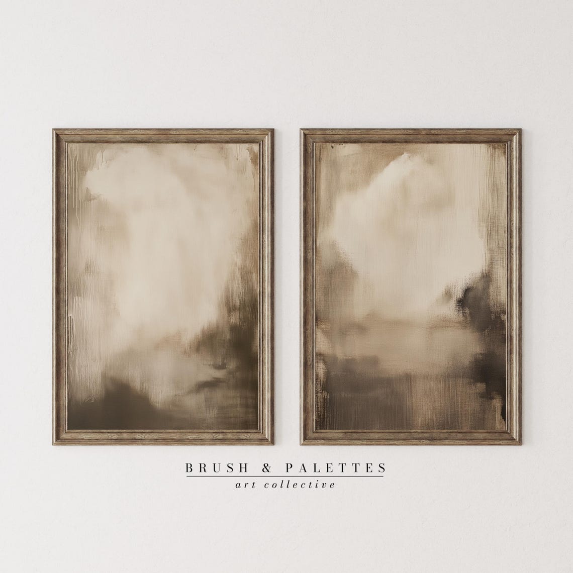 Wabi Sabi Neutral Abstract Art Set Of 2, Japandi