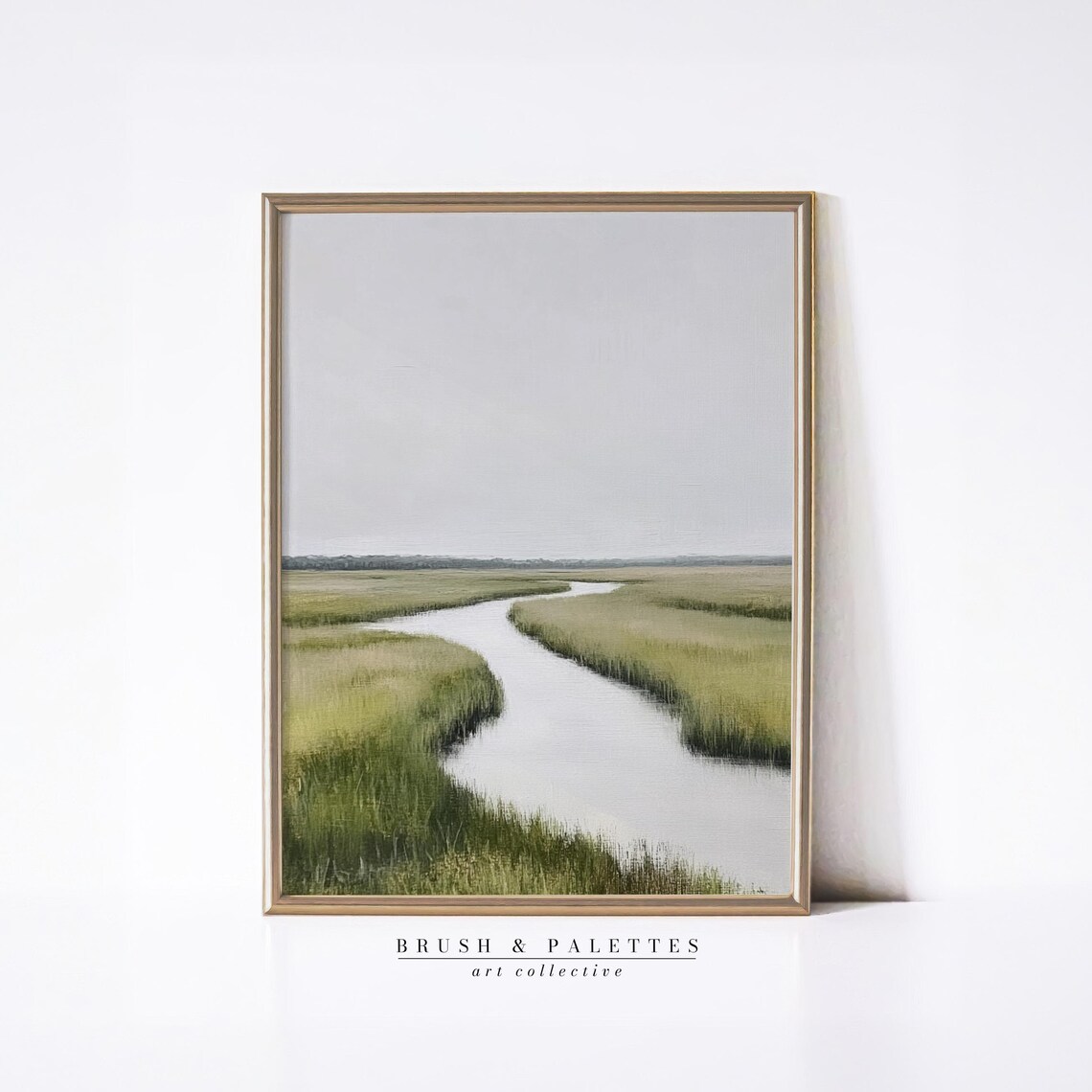 Marshland River Minimalist Landscape Art Print