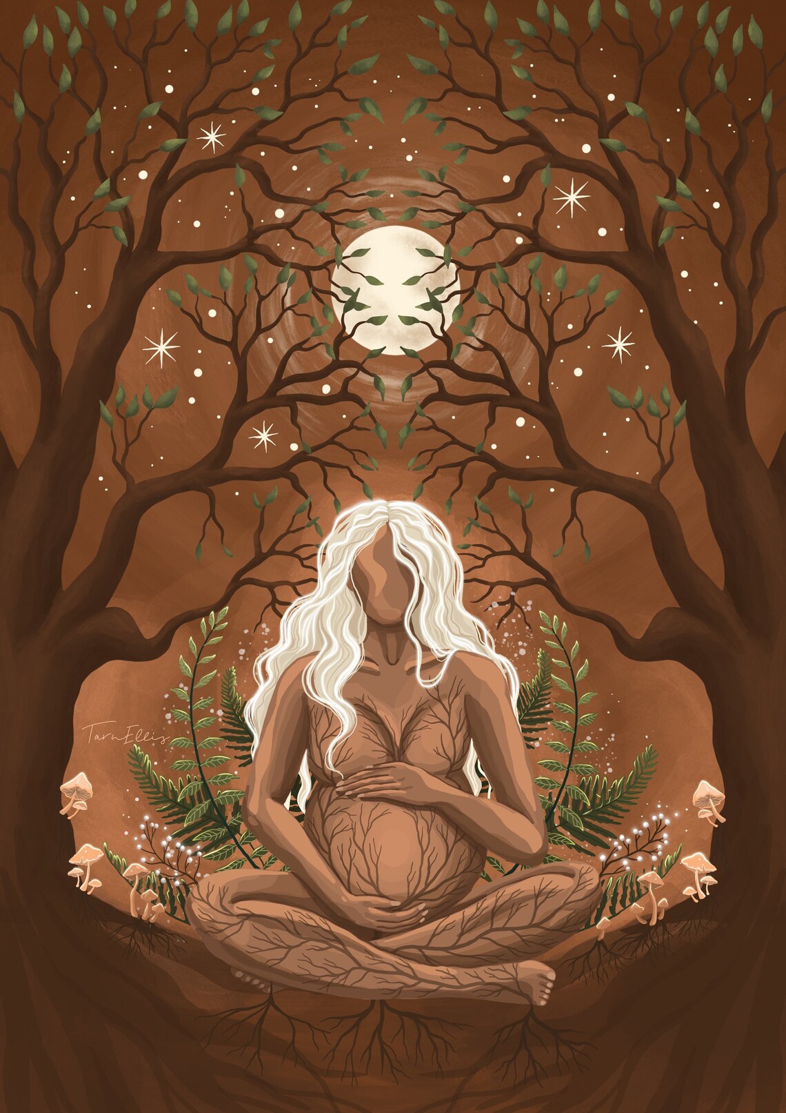 Mother Nurture Pregnant Woman Spiritual Art Print - Image 3