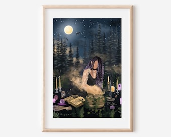 Witches Spells Art Print, Gothic Witchy Decor