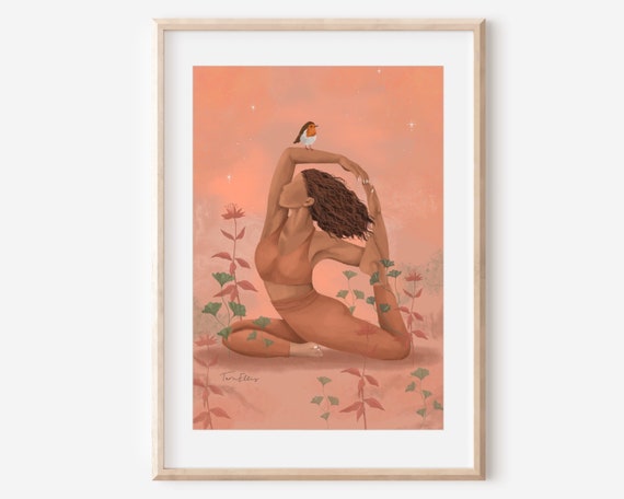 Everything In Time Yoga Spiritual Floral Poster