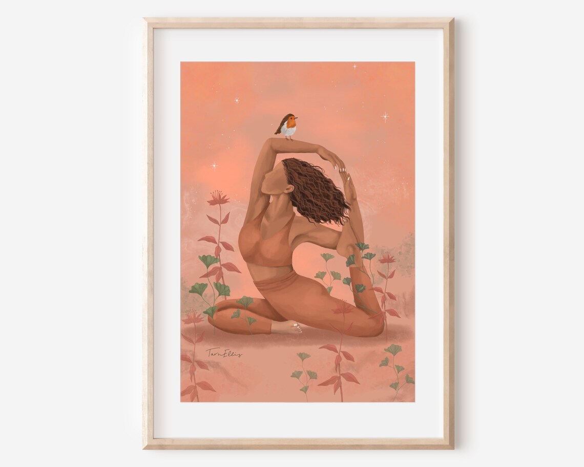 Everything In Time Yoga Spiritual Floral Poster