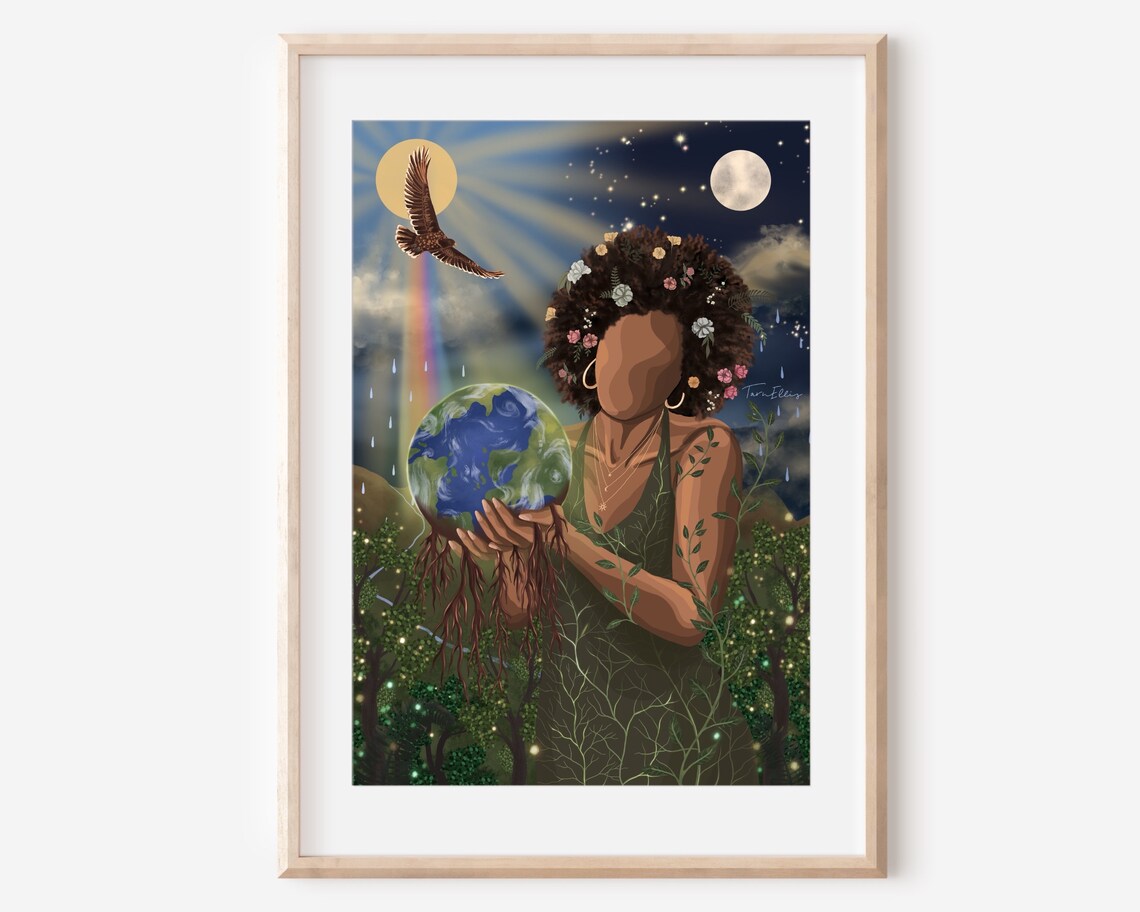 Gaia Mother Nature Earth Spiritual Goddess Art Print