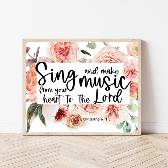 Bible Verse Wall Art, Christian Music Room Decor