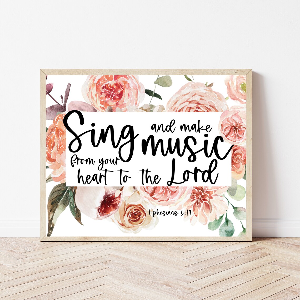 Bible Verse Wall Art, Christian Music Room Decor