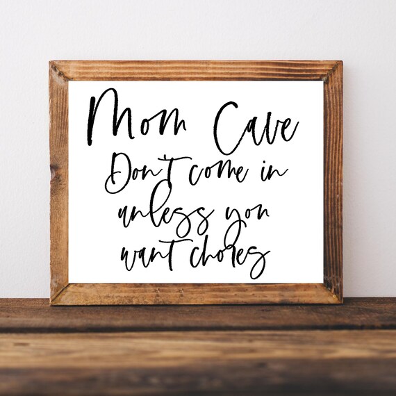 Mom Home Office Sign Door Work From Decor Cave Print She Shed Funny Craft Room