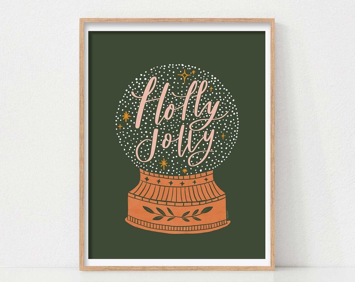 Christmas Snow Globe Holiday Decor Art Print