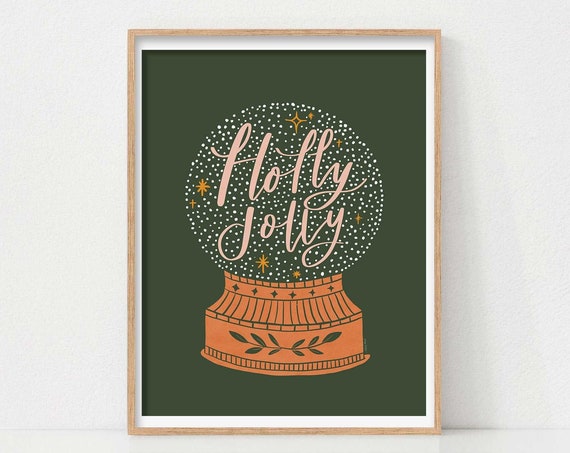 Christmas Snow Globe Holiday Decor Art Print