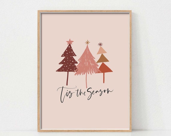 Christmas Tree Boho Holiday Art Print