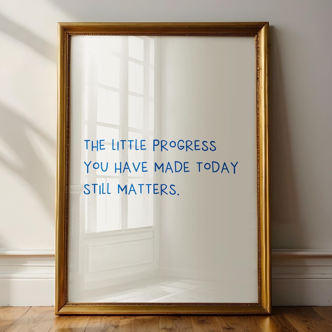 The Little Progress You Made Today Still Matters Blue Quote Poster - Image 3