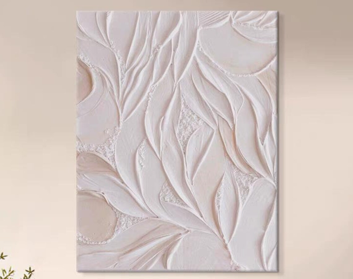 Pink Leaf Feather Shapes Abstract Modern 3D Texture Lovely Art Poster