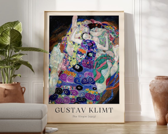 Gustav Klimt The Virgin 1913 Swirling Women Colorful Mosaic Poster