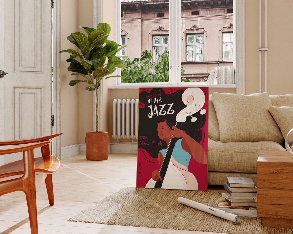 Jazz Festival Poster Print New York Jazz Festival Wall Art Retro Jazz Music Print Retro Music Poster Music Poster