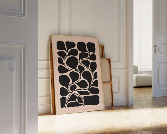 Abstract Botanical Wall Art Moody Botanical Print Neutral Botanical Wall Art Wavy Floral Wall Art Boho Wall Flower Print Matisse Print