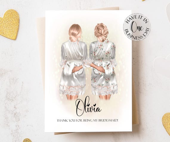 Bridesmaid Thank You Card Bridesmaid Gifts Personalized Be My Bridesmaid Card Proposal Bridesmaid Thank You Gift Ask Bridesmaid