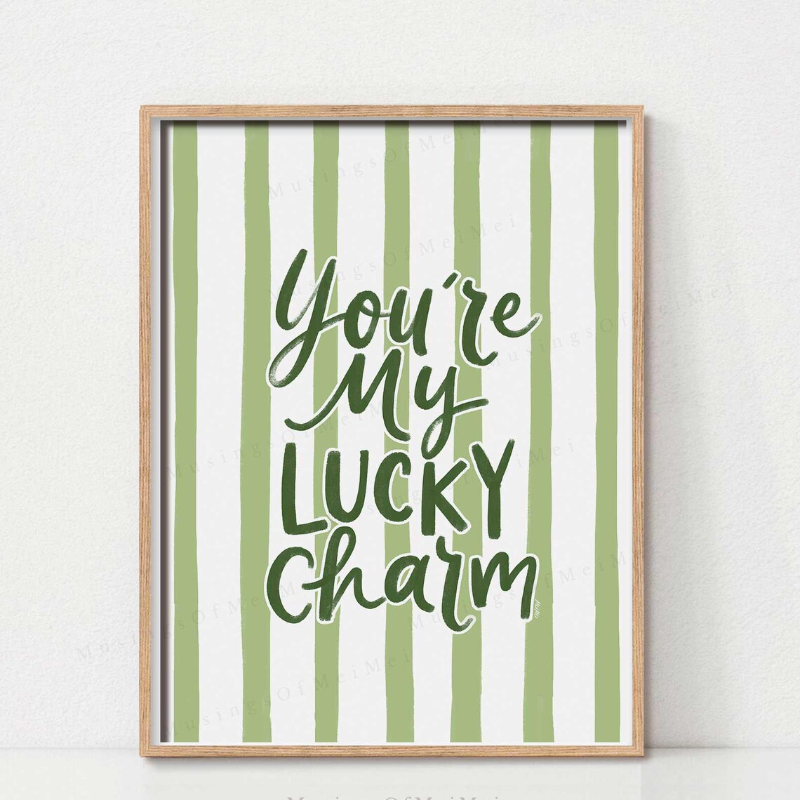 You're My Lucky Charm Green Striped St Patrick Day Quote Poster
