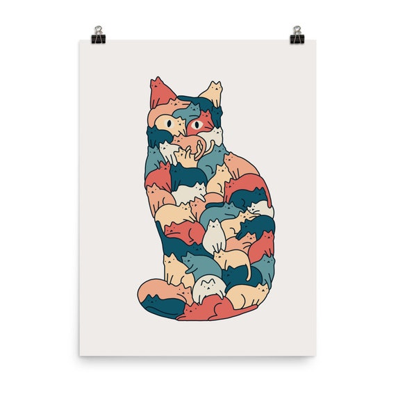 Cat Landscape 185 How Many Cats Art Print